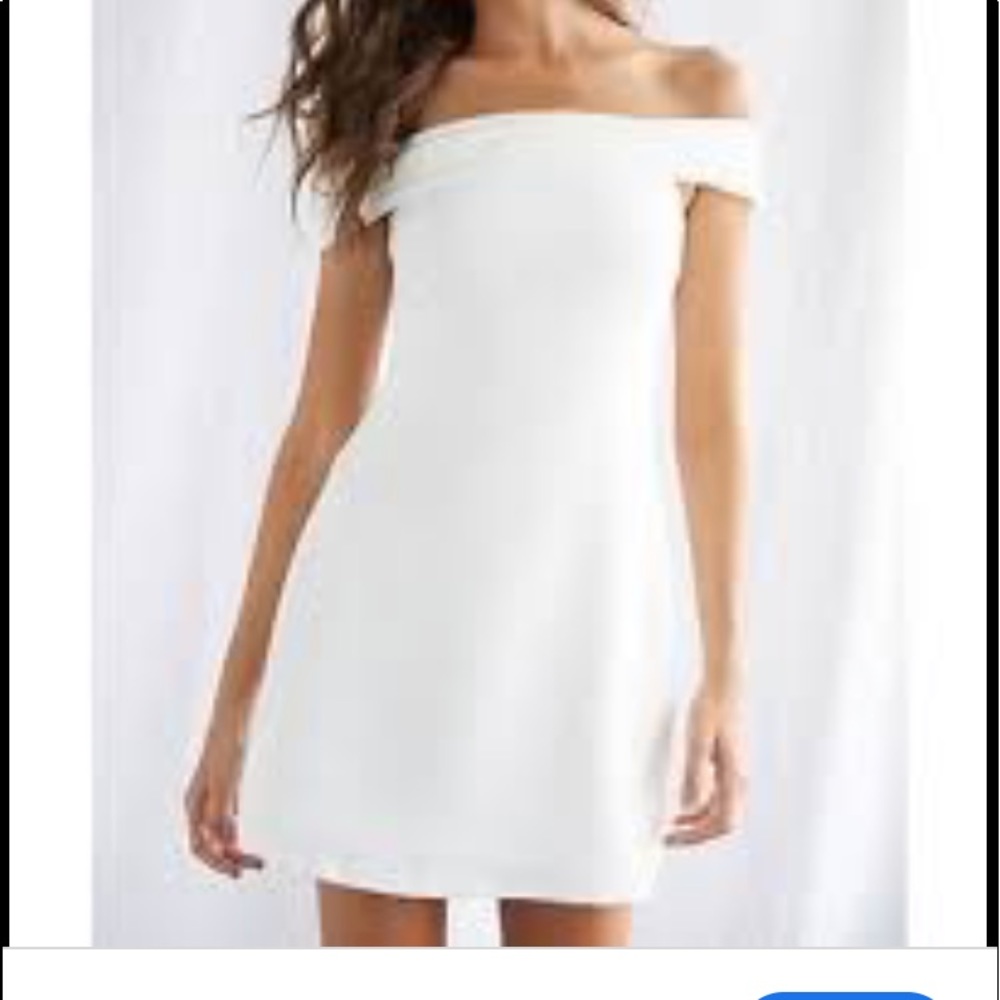 NWT Off-the-Shoulder Pleated Mini Dress - Ivory